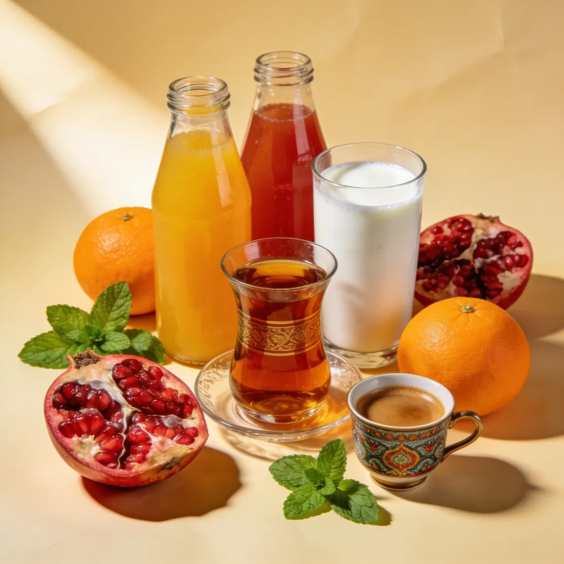 Säfte, Ayran, Tee und Mokka