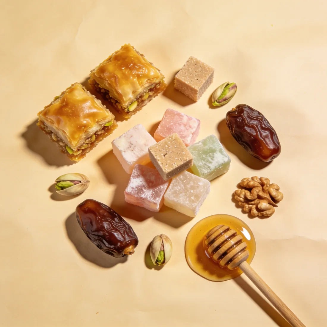 Baklava, Datteln und orientalische Süßwaren